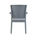 Set 2 Sedie da Giardino in Stile Rattan Grigio