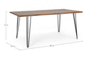 Tavolo da Pranzo 180x90x77 cm in Acciaio e Legno