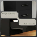 Scrivania Moderna Salvaspazio 100x40x75 cm con 3 Cassetti e Ripiano Aperto in Truciolato Nero      