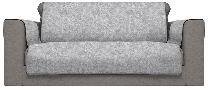 Copridivano con Copri Braccioli in Poliestere e Cotone Grigio Chiaro Varie Misure