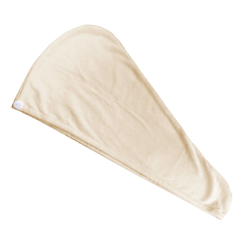 Turbante asciugacapelli per tutte le acconciature 67x27cm chiusura a bottone