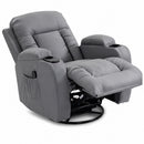 Poltrona Reclinabile Massaggiante e Riscaldata 82x99x103 cm 8 Punti Massaggio con Telecomando in Pelle PU Grigio Chiaro      