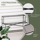 Portapiante 3 Ripiani 95x 63x 72 cm in Ferro Battuto Nero