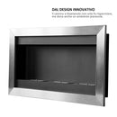 Camino a Bioetanolo da Parete 110x63 cm Inox 