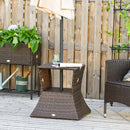 Tavolino da Giardino in Rattan Sintetico con Foro per Ombrellone Marrone 54x54x55 cm 