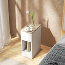 Comodino con Cassetto e Ripiano in Legno 20x30x50 cm Bianco   