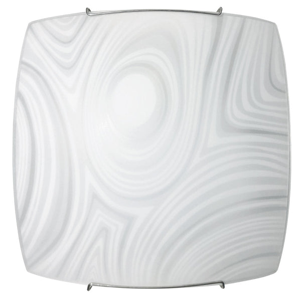 Deckenleuchte 1xE27 Haken Chromplatte Glas Weiß Dekoriert Fantasy E-Energy Martina prezzo