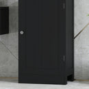 Mobile Colonna Bagno Salvaspazio 40x27x171,5 cm con Armadietto Cassetto e Ripiani in MDF Nero      