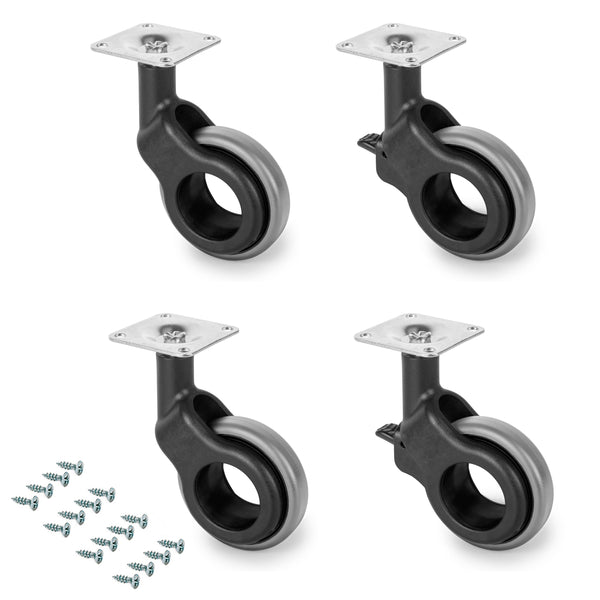 Satz mit 4 Rädern für Möbel Ø50 mm aus grauem Kunststoff Emuca und Stahl prezzo
