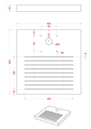 Base Quadrata 40x40x4 cm per Fontane con Ghiera Grande in Cemento Belfer 42/BSE/7 Grigio