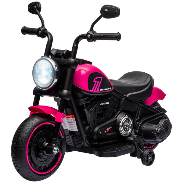 Moto Elettrica per Bambini 6V con Rotelle Rosa e Nero online