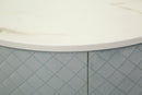 Comodino Toeletta con Puff Vellit Celeste Ø52x70 cm - Ø36x39 cm in Pino e MDF e Metallo      