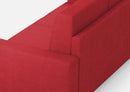 Divano Angolare 5 Posti 246x246x85 cm Sakar in Tessuto Rosso