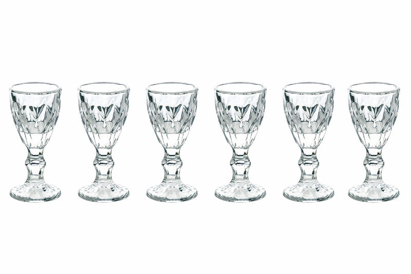 Set 6 Bicchierini per Liquore Ø5x10,5 cm in Vetro Villa d'Este Home Tivoli Prisma