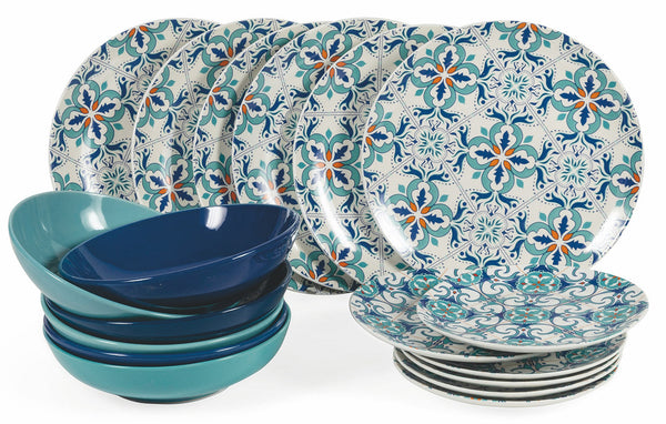 acquista Tafelservice 18 Teile aus Porzellan und Steinzeug Villa d'Este Home Tivoli Porto