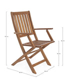 Set 2 Sedie da Giardino 58x60x92h cm con Braccioli Mali Piegh