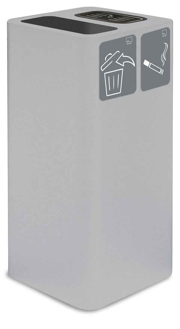 online Pattumiera Per Raccolta Rifiuti 38x38xh80 cm In Acciaio Verniciato con Coperchio Basculante Bianco