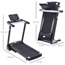 Tapis Roulant Elettrico Pieghevole 500W con Schermo LCD  Nero