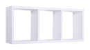 Mensola Rettangolare 3 Scomparti da Parete 70x30x15.5 cm in Fibra di Legno Tristano Bianco