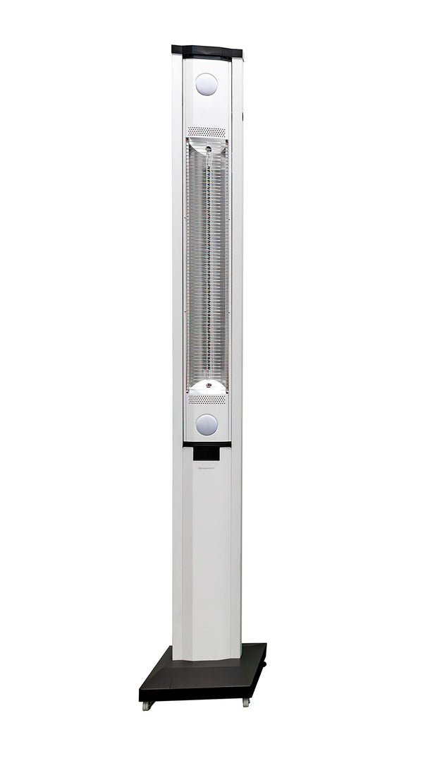 acquista Stufa Elettrica ad infrarossi da Esterno 50x25x200 cm in Fibra di Carbonio con Luce Led Skyline Bianco Latte