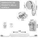 Doccetta per rubinetto lavandino portatile con tubo telescopico 1m e supporto