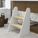 Sgabello Montessori per Bambini 3-8 Anni a 2 Gradini 43x30x55 cm con Bordi Arrotondati in MDF e Multistrato Bianco      