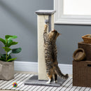 Tiragraffi per Gatti 41x41x81 cm Palo in Sisal e Pallina da Gioco Grigio   