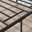 Struttura Letto Singolo 90x200 cm in Acciaio con Doghe Integrate Nero