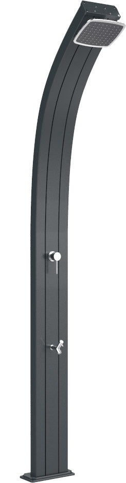 Doccia Solare da Esterno Giardino 30L Miscelatore e Lavapiedi Arkema Spring Grigio Antracite