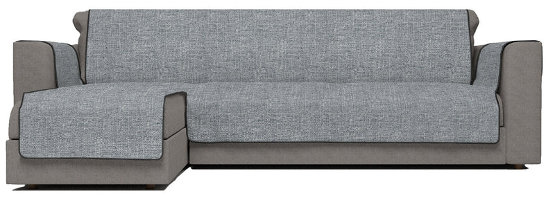 Copridivano con Penisola Sinistra in Poliestere e Cotone Grigio Scuro Varie Misure