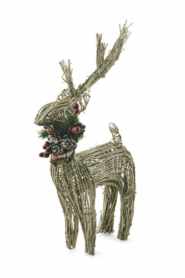 online Rentier aus Rattan 34x11xH56 cm Soriani Gold