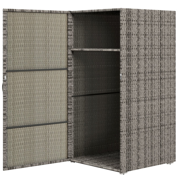 Armadio da Giardino 2 Vani 60x63x120 cm in Rattan PE Grigio sconto