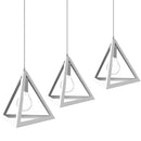 Lampadario Lampada Sospensione Piramide 25cm Design Moderno Paralume Bianco