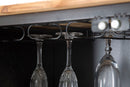 Mobile Iron School Porta Bottiglie 81x42x162,5 cm in Ferro e Legno di Abete Nero e Marrone