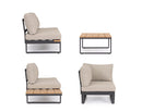 Set 4 Pezzi Salotto da Giardino con 2 Divani 1 Poltrona Angolare e Tavolino in Alluminio e PP Zelmar Antracite 