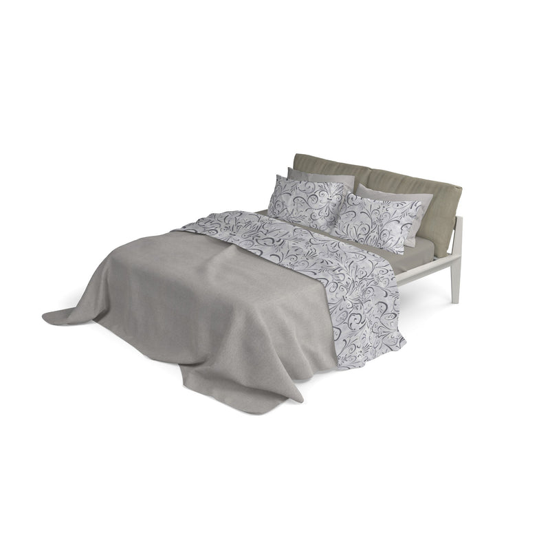 Set lenzuola stampa sopra Sotto e Federe Ornato Grigio Varie Misure