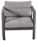 Set da Giardino Divano 2 Poltrone e Tavolino in Alluminio Riverside Tortora