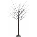 Albero di Natale Luminoso di Betulla 22x22x150 cm con 96 Luci LED e Base Larga in Plastica e Metallo Marrone      