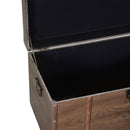 Set 4 Baule in legno e Similpelle marrone rettangolare 