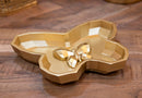 Svuotatasche Butterfly 20,5x17,5x3 cm in Resina Oro      