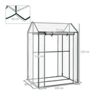 Serra da Giardino 2 Zone Separate e Porte Avvolgibili 100x80x150cm Copertura in PE