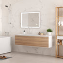 Specchio da Bagno Hercules con Illuminazione Led Frontale e Decorativa Alluminio e Vetro Emuca