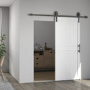 Porta Scorrevole 81,3x3,5x213,4 cm Porta da Interno in Stile Industriale in MDF e Legno Bianco      