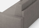 Divano Angolare 7 Posti 286x286x85 cm Sakar in Tessuto Grigio
