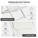 Set 2 Sedie Sdraio 96,5x58x91,5 cm in Alluminio Beige