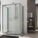 Box Doccia 3 lati 70x130x70 cm 2 Ante Battenti in Cristallo Trasparente 6mm H185 Fosterberg Koge Trio