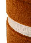 Puff con Contenitore Saint-moritz Marrone Set 2 Pz Ø40x47 cm - Ø32x38 cm in MDF e Spugna e Poliestere Marrone      