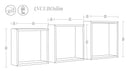 Set 3 Mensole da Parete Cubo in Fibra di Legno Incubo Slim Nero