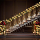 Ghirlanda Natalizia Festone LED 9,5x180 cm con 142 Palline Lucide e Opache Ø3-5 cm Oro      