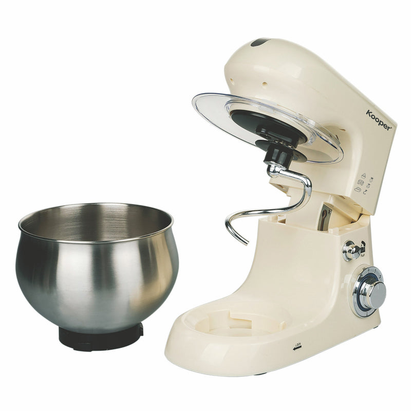 Impastatrice Planetaria 5 Litri 6 Velocità 1300W Ciotola in Acciaio Kooper Atena Avorio